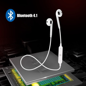 Стерео слушалки Apple дизайн Bluetooth 4.0 за спорт бели